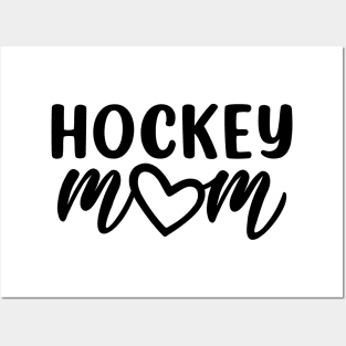 Hockey Mom Heart Black Posters and Art